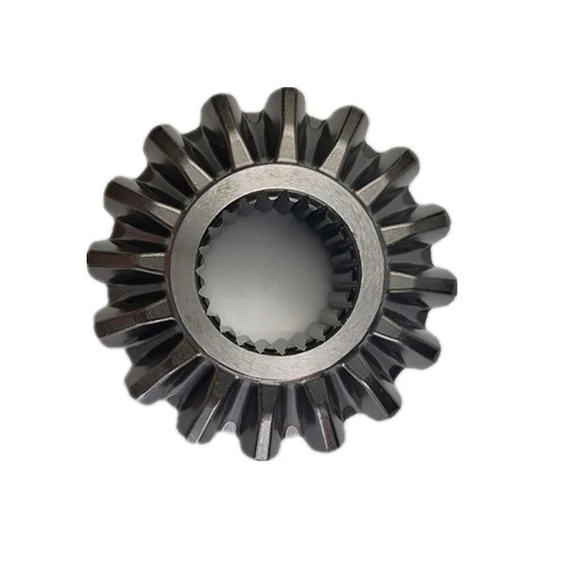 Front oblique view of a bevel gear with a central bore