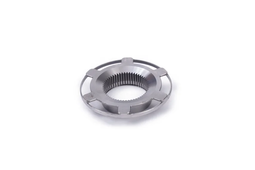 Flanged internal ring gear with a raised boss