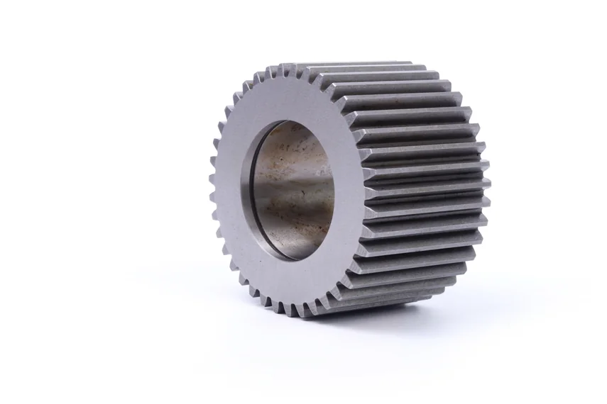 Angled view of a wide-face spur gear