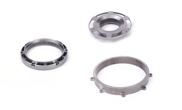 Three ring-shaped internal gear components