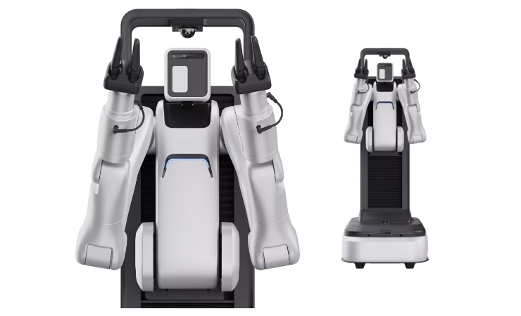 A dual-arm robot on a wheeled base