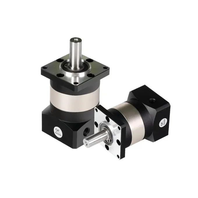 Two precision planetary gearboxes with output shafts